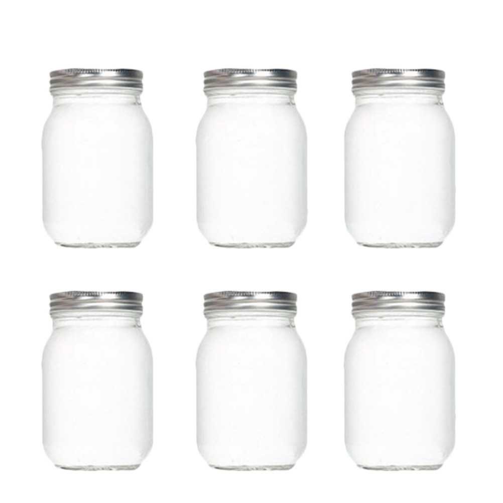 Food Storage Lid - 6 Buah Stoples Kaca Bulat Transparan