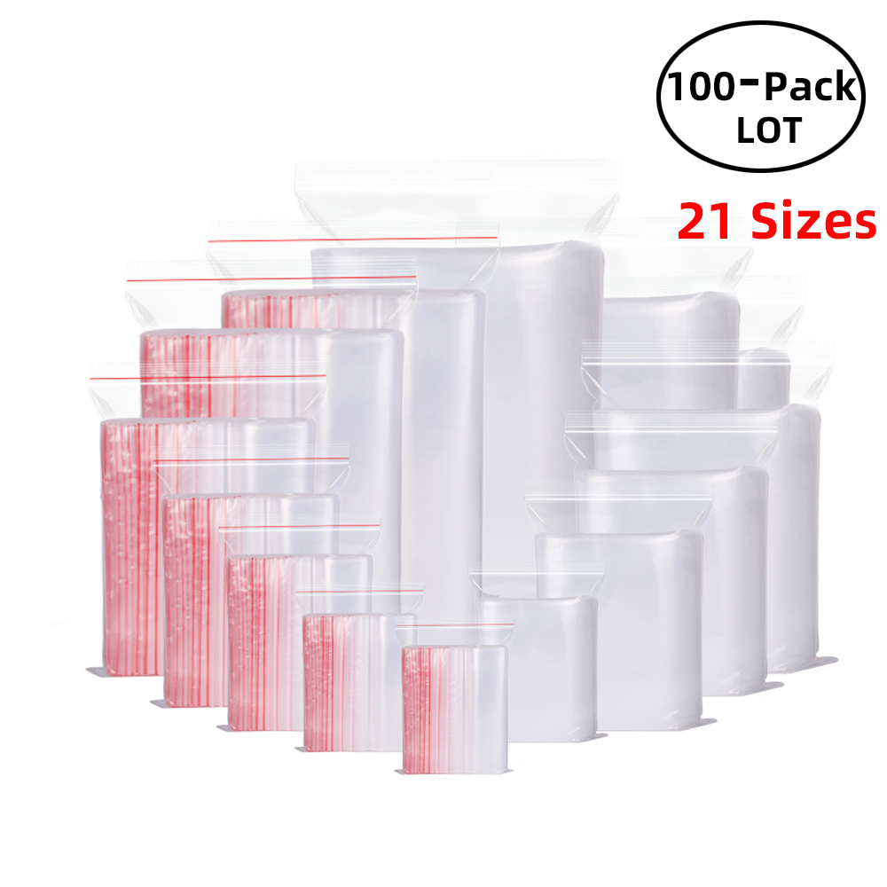 Food Storage Vacuum Bags - 100 Buah/Pak Tas Kunci Zip Dapat