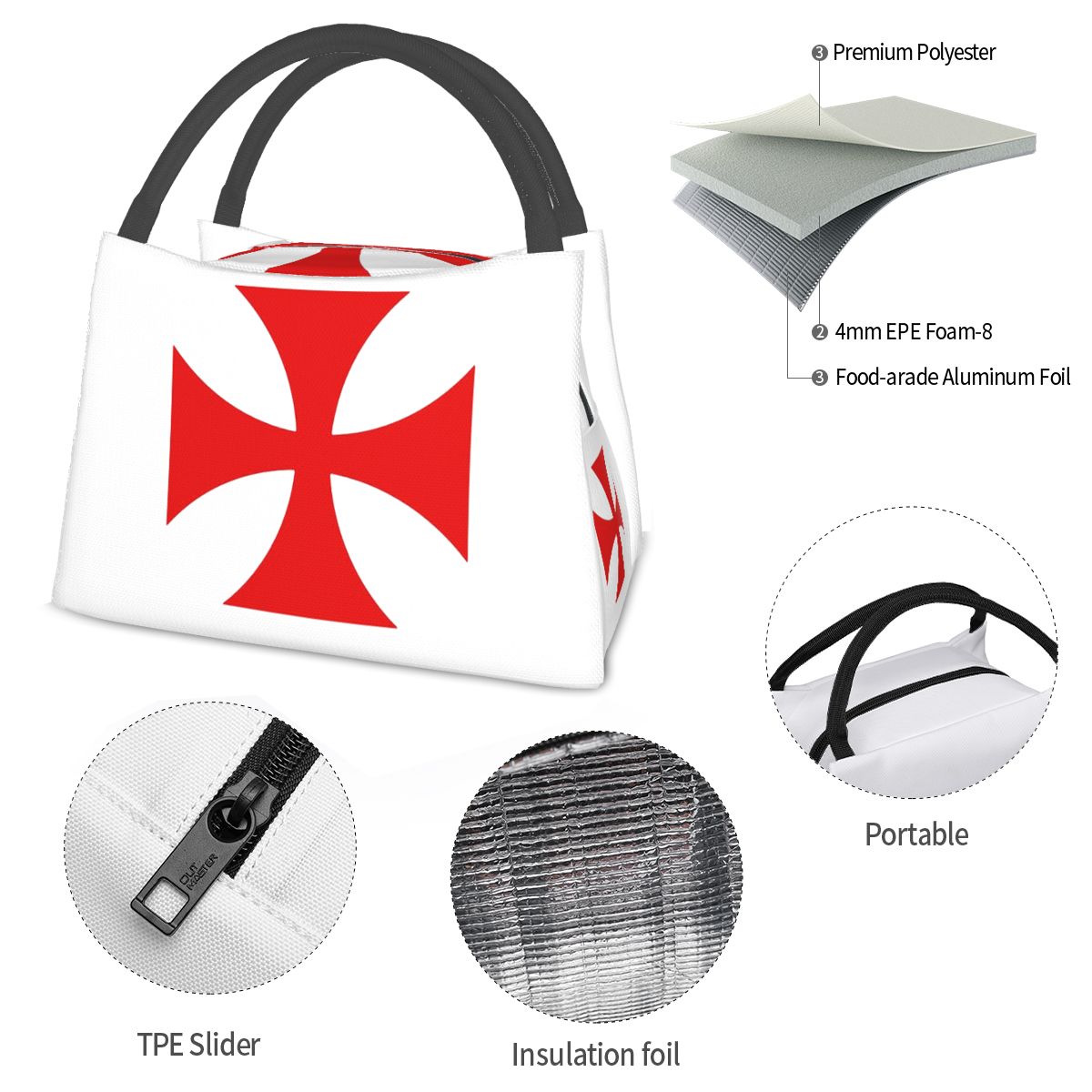 Tas Makan Siang Motif Salib Te - Food Storage Medieval ulasan dan harga