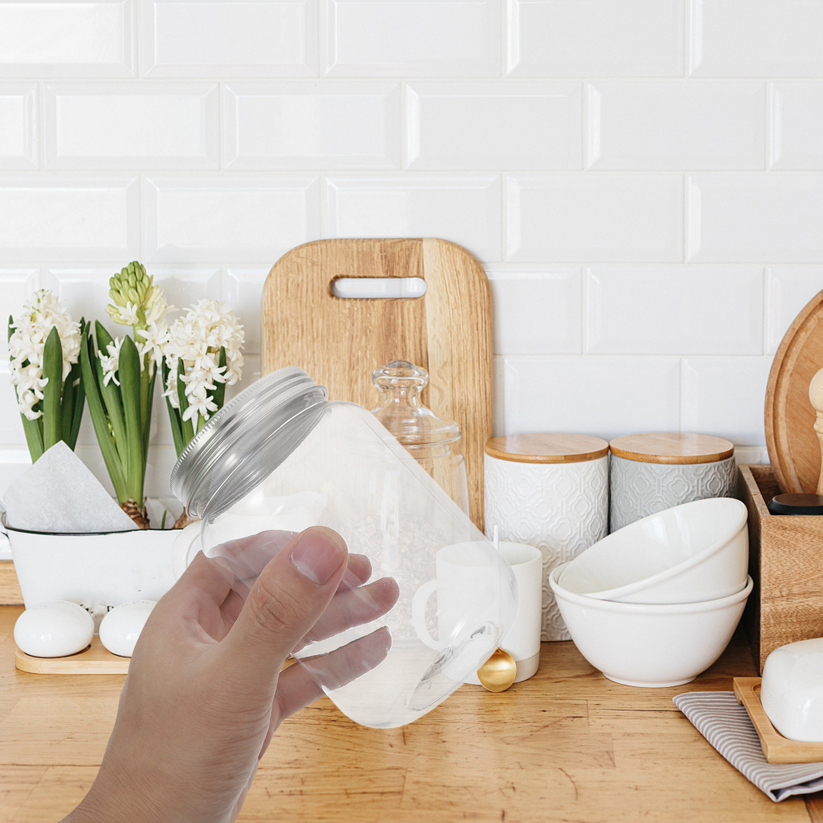 4 Buah Stoples Plastik Transpa - Food Storage Lid ulasan dan harga