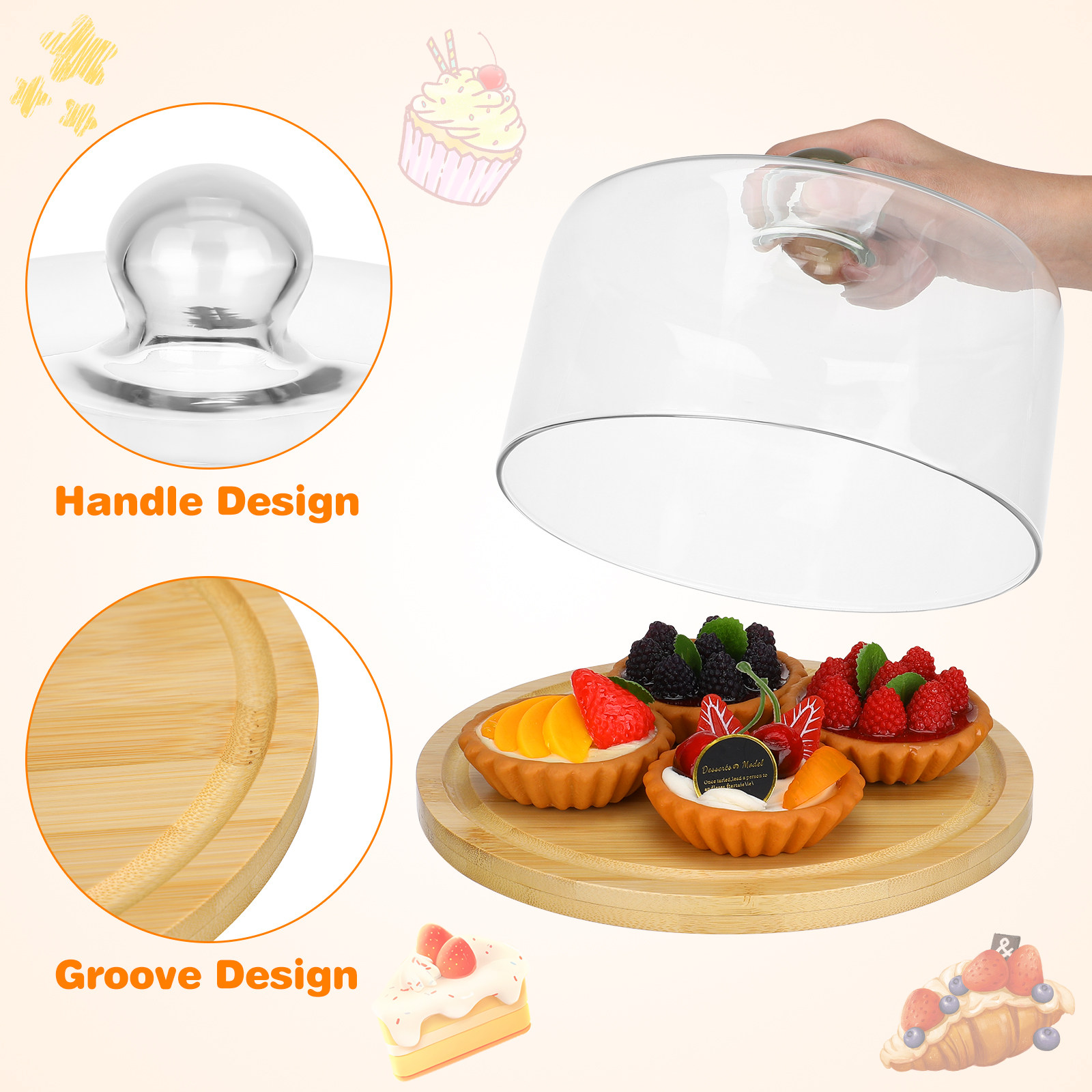 1Set Tutup Kaca Pelindung Kue, - Food Storage Home ulasan dan harga